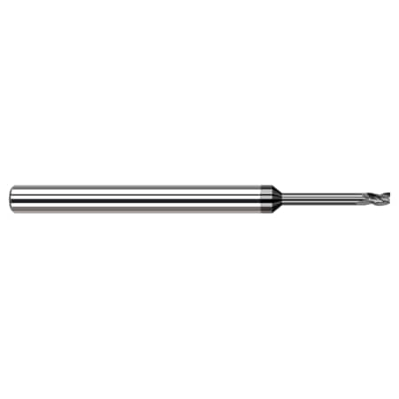 Miniature End Mill - 3 Flute - Square, 0.0100, Shank Dia.: 1/8